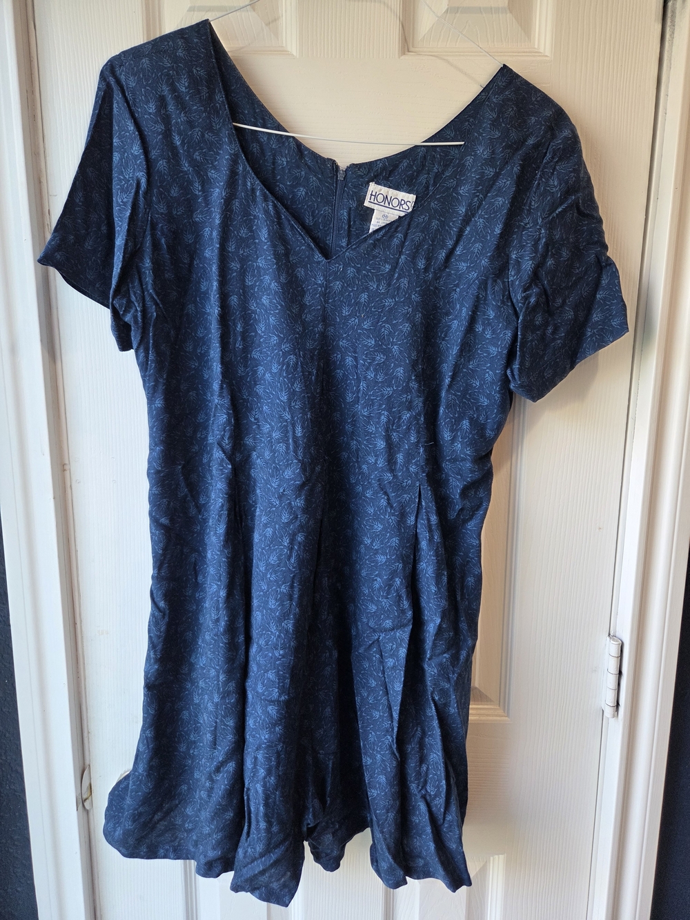 Honors Navy Short-Sleeve V-Neck Romper